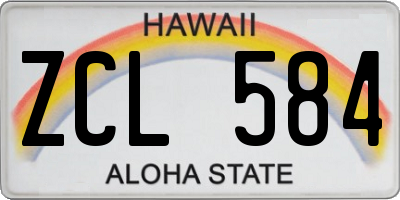 HI license plate ZCL584