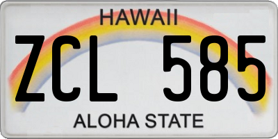 HI license plate ZCL585