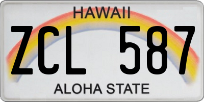 HI license plate ZCL587