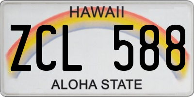 HI license plate ZCL588