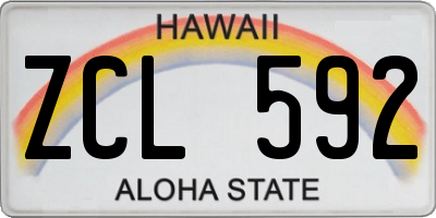 HI license plate ZCL592