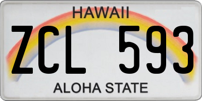 HI license plate ZCL593