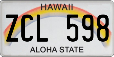 HI license plate ZCL598
