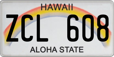 HI license plate ZCL608