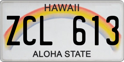 HI license plate ZCL613