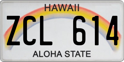 HI license plate ZCL614