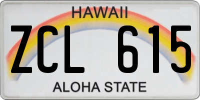HI license plate ZCL615