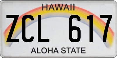 HI license plate ZCL617