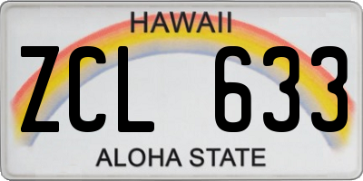 HI license plate ZCL633