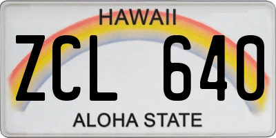 HI license plate ZCL640