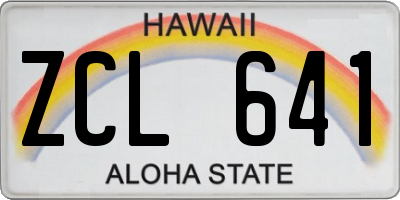 HI license plate ZCL641