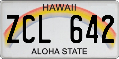 HI license plate ZCL642