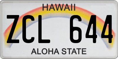 HI license plate ZCL644