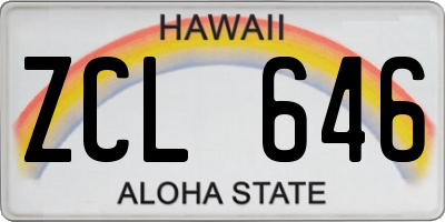 HI license plate ZCL646