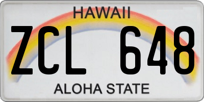 HI license plate ZCL648
