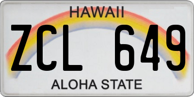 HI license plate ZCL649