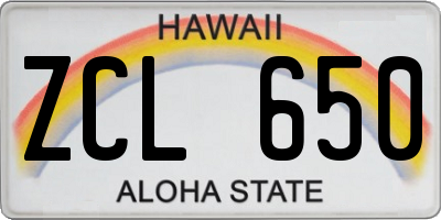 HI license plate ZCL650