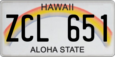 HI license plate ZCL651