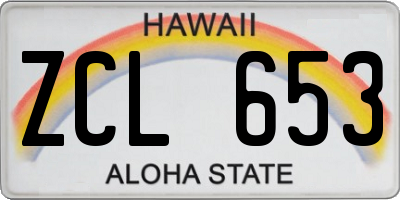 HI license plate ZCL653