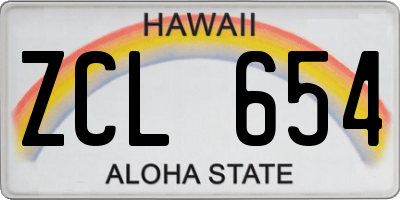 HI license plate ZCL654