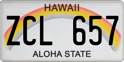 HI license plate ZCL657