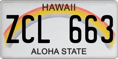 HI license plate ZCL663