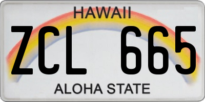 HI license plate ZCL665
