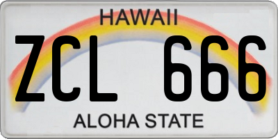 HI license plate ZCL666