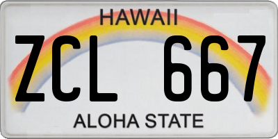 HI license plate ZCL667