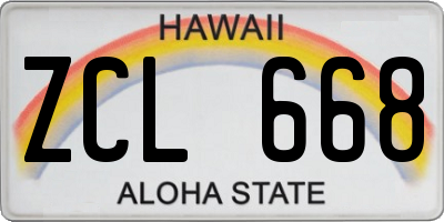 HI license plate ZCL668