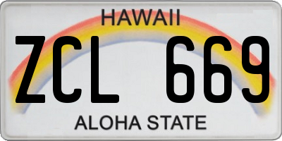HI license plate ZCL669
