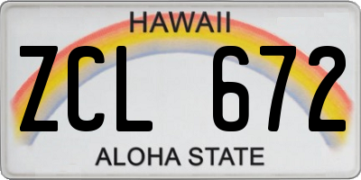 HI license plate ZCL672