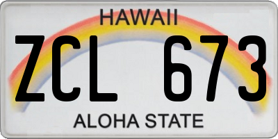 HI license plate ZCL673