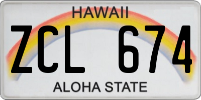 HI license plate ZCL674