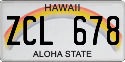 HI license plate ZCL678