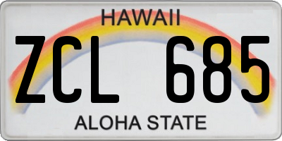 HI license plate ZCL685