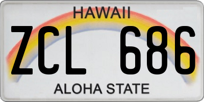 HI license plate ZCL686