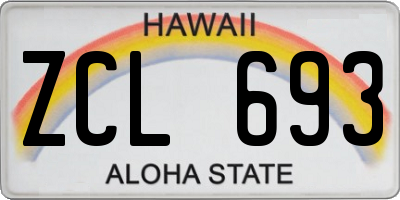 HI license plate ZCL693
