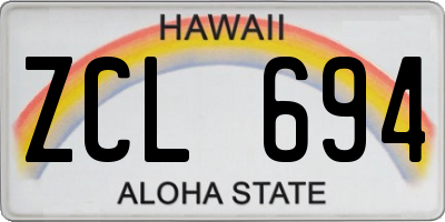 HI license plate ZCL694