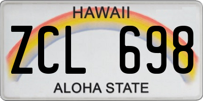 HI license plate ZCL698