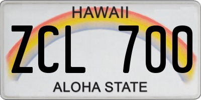 HI license plate ZCL700