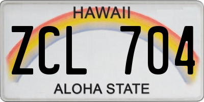 HI license plate ZCL704