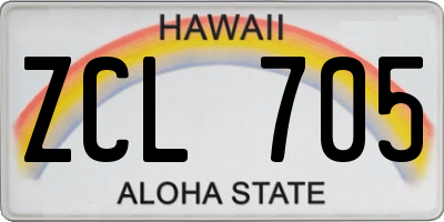 HI license plate ZCL705