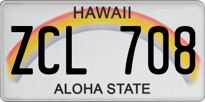 HI license plate ZCL708