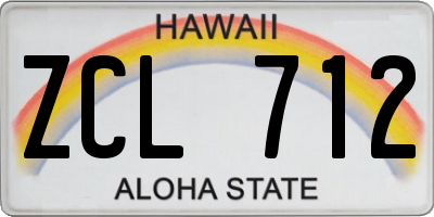 HI license plate ZCL712
