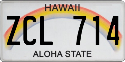 HI license plate ZCL714
