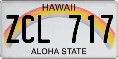 HI license plate ZCL717