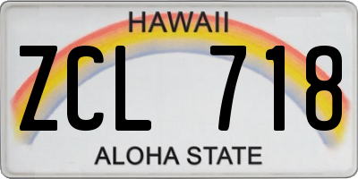 HI license plate ZCL718