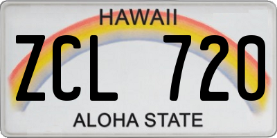 HI license plate ZCL720