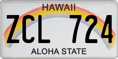 HI license plate ZCL724